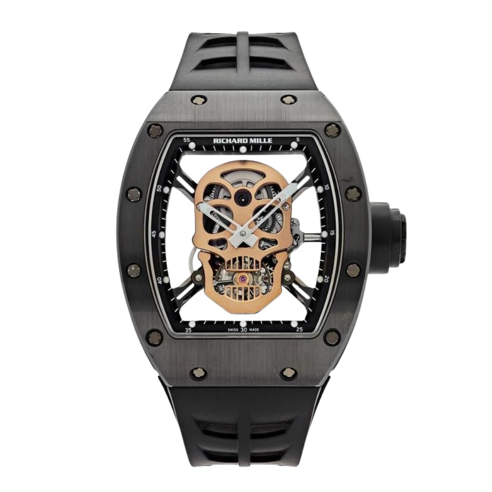 Richard Mille RM 52-01 Replica Watches – RM52-01 skull tourbillon Vanitas Vanitatum replica watch collection with skeleton dial and Swiss super clone options.