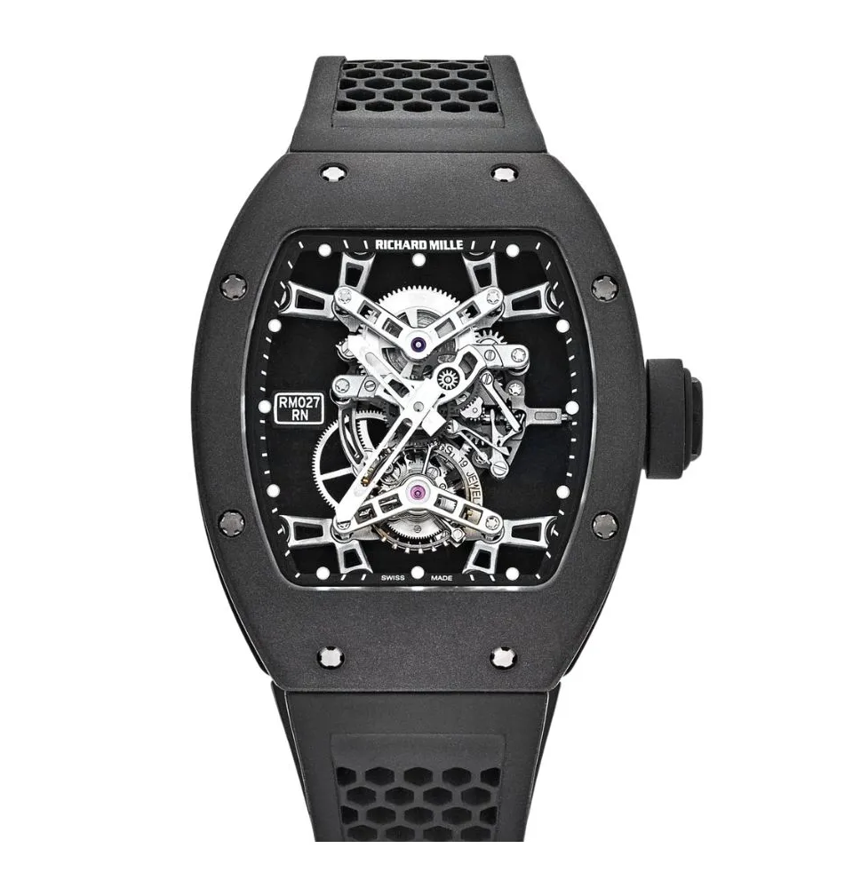 Richard Mille RM 027 Replica Watches – RM027-02, RM027-03 and RM27 Rafael Nadal skeleton tourbillon replica watch collection with Swiss replica and super clone options.