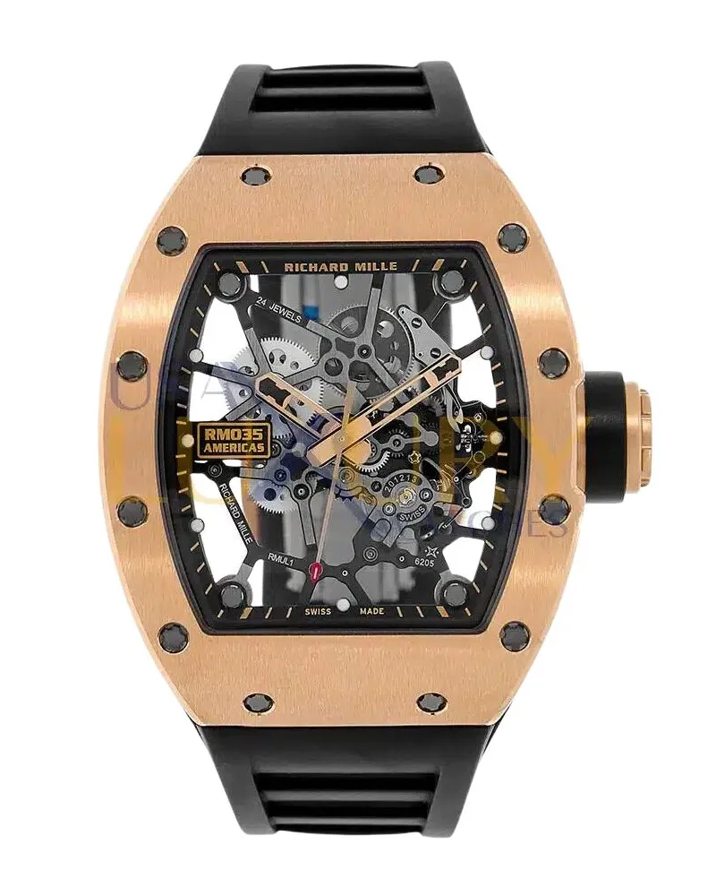Richard Mille RM 035 Replica Watches – RM35-01, RM35-02 and Rafael Nadal skeleton tourbillon replica watch collection with Swiss replica and super clone options.