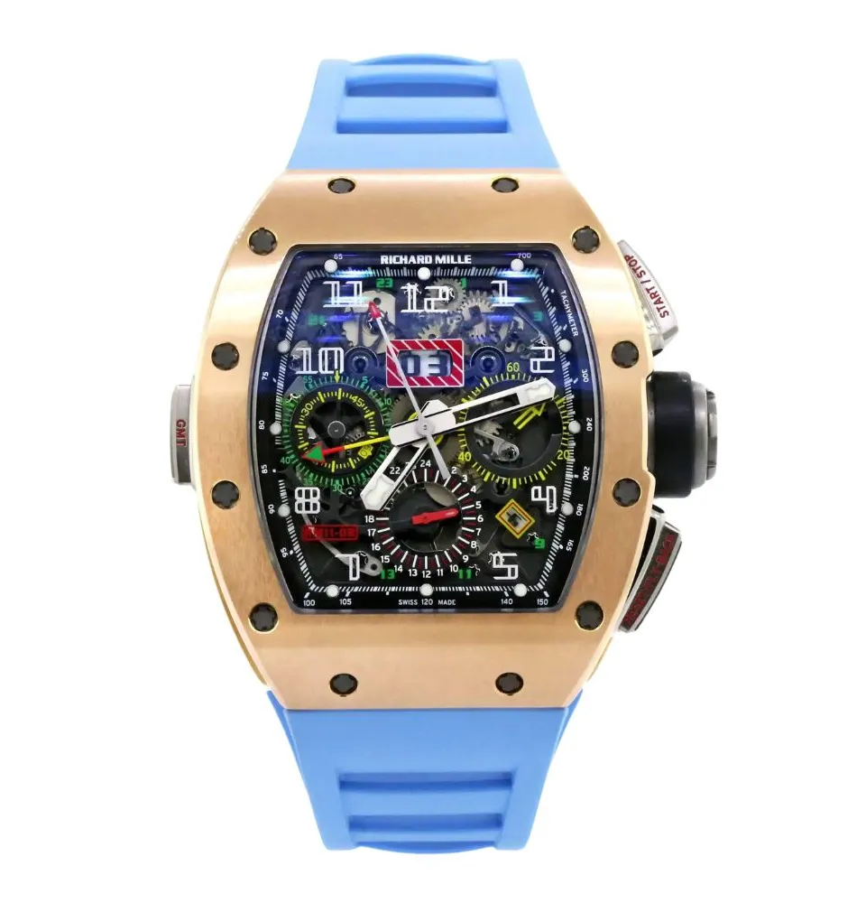 Richard Mille RM11-02 replica watch with skeleton dial and chronograph design.