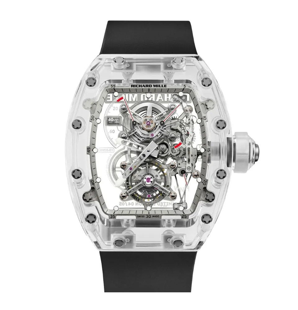 Richard Mille RM 56-01 Replica Watches – RM56-01 sapphire case skeleton tourbillon replica watch collection with Swiss replica and super clone options.